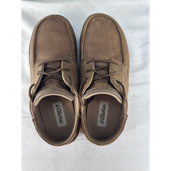 Olukai Men\'s sz 8 Hamakua Poko 10342-2763 Oxford Nubuck Lace Comfort Shoe